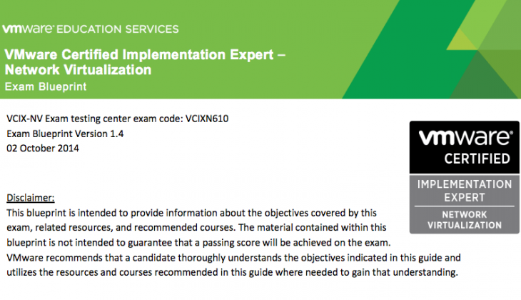 VMware Certified Implementation Expert - Network Virtualization (VCIX-NV)