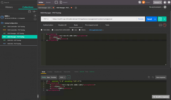 Configure Syslog via API for the NSX Manager