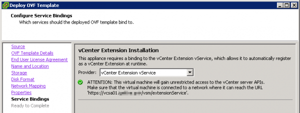 vCenter Infrastructure Navigator : vCenter Extension Installation