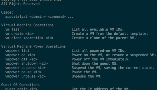 VMware AppCatalyst: commands list