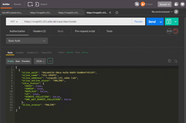 vROps CaSA API: view cluster state and roles per slice