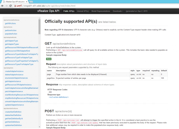 vRealize Operations Manager API Documentation