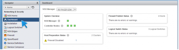 Monitor NSX health status with the new NSX dashboard