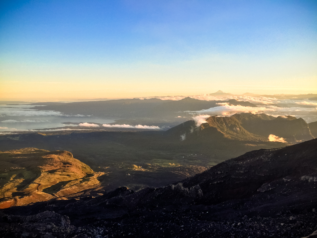 Sunrise as seen from the Villarrica volcano