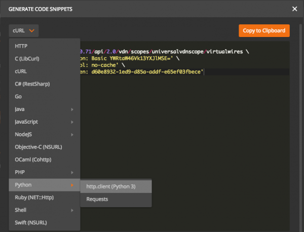 Postman: Code Snippets Supported Languages and Frameworks