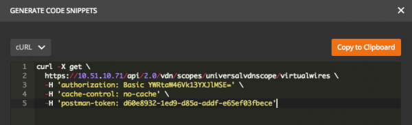 Postman: cURL Code Snippet Example