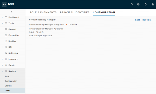 NSX-T: VMware Identity Manager Integration Page