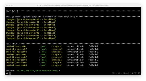 Deploy multiple VMs from a template with Ansible